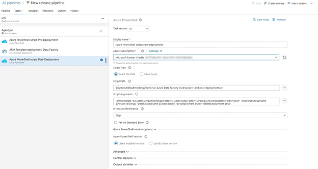 UAT Stage view in Azure PowerShell