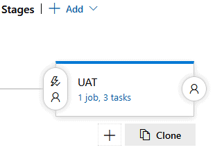 UAT Stage view, click on clone