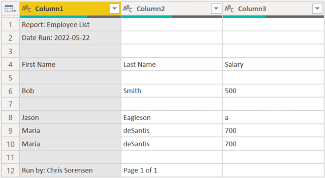 Using the Remove Rows Function in Power Query Editor