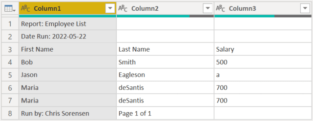 Using the Remove Rows Function in Power Query Editor