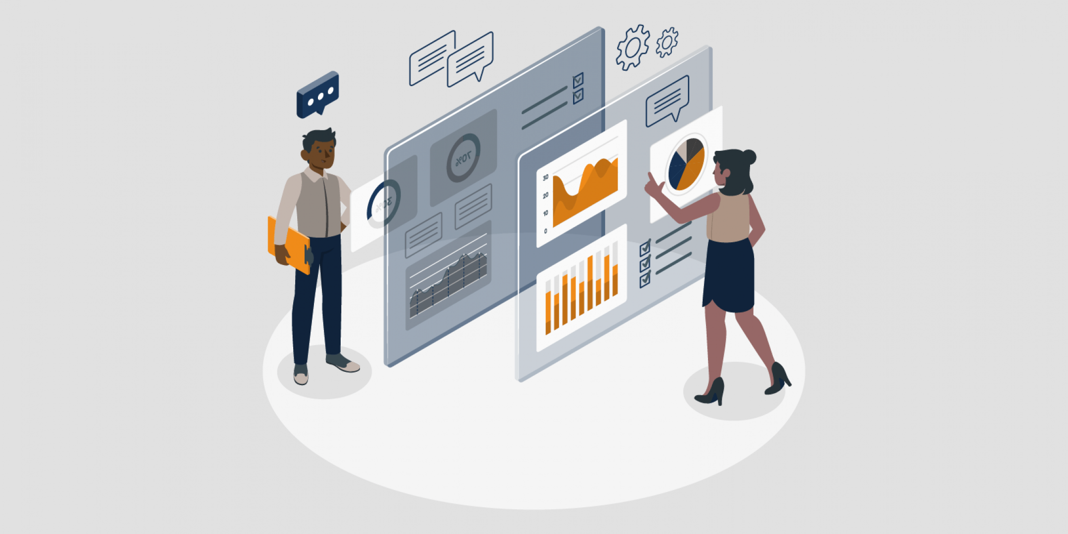 A group of individuals analyzing graphs and charts on a screen, highlighting the importance of advanced analytics in your organization.